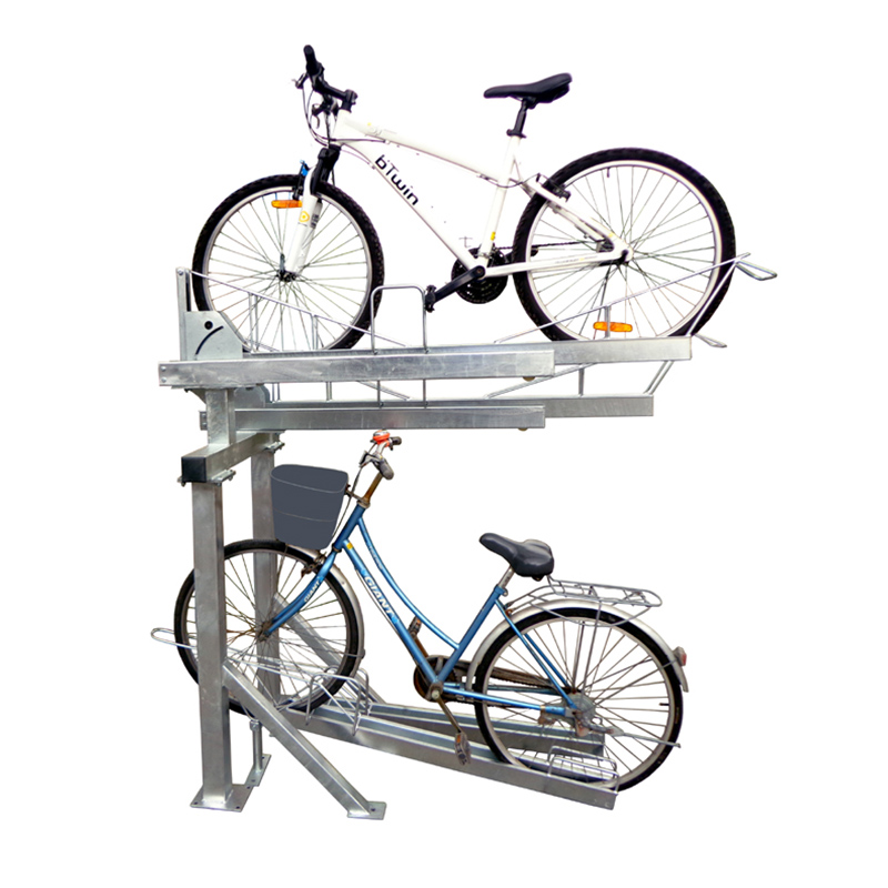 Easy Metal Bicycle Technology Dobbeltdekk parkeringsstativ utendørs